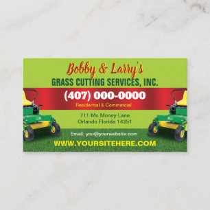 Aménagement du carte de visite de coupe d'herbe d