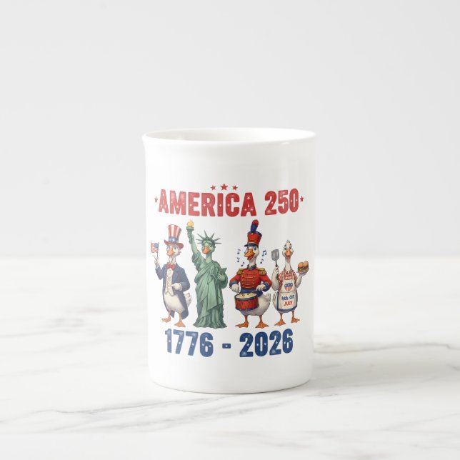 America 250 Silly Geese Funny Patriotic Coffee Mug (Devant)