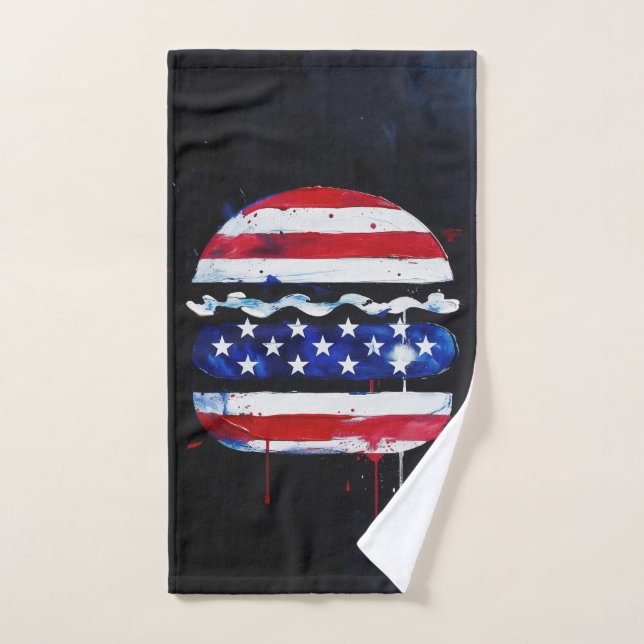 America Burger (Peinture noire n° 3) (Serviette à main)