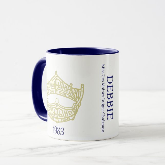 America Pageant Crown Nom personnalisé Mug (Devant gauche)