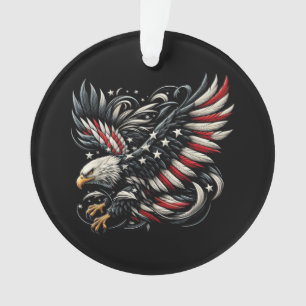 Américain patriote avec aigle et drapeau américain