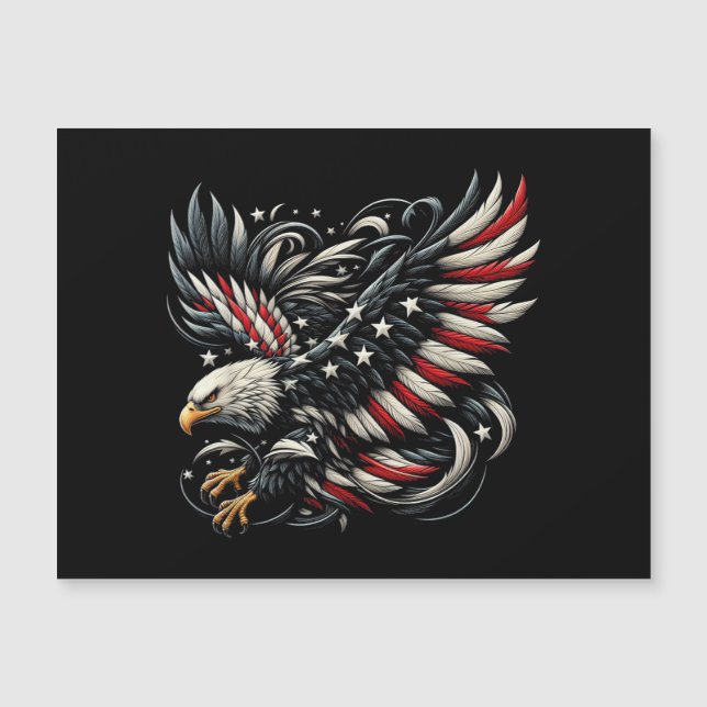 Américain patriote avec aigle et drapeau des États (Devant)
