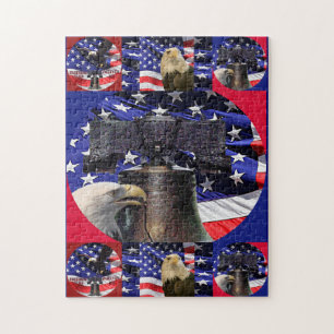 American Bald Eagle, Liberty Bell et Flag Puzzle