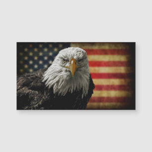 American Bald Eagle on Grunge Flag