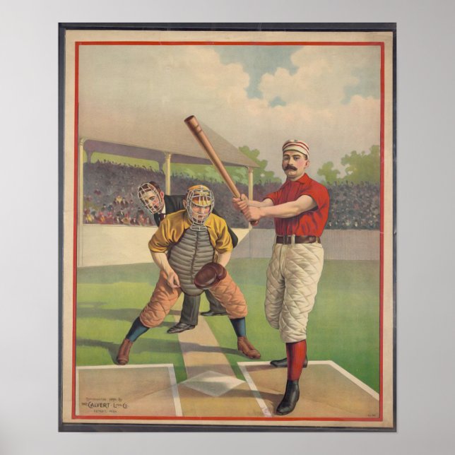 American Baseball, Impression encadrée Vintage 189 (Devant)