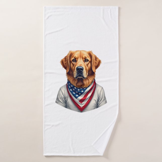American Canine Golden Retriever Vintage Tee (Serviette de bain)