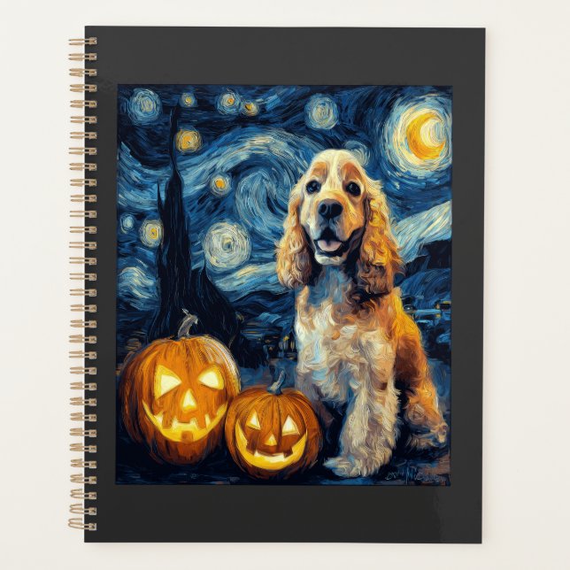 American Cocker Spaniel Cute Dog Halloween Jack O  (Devant)