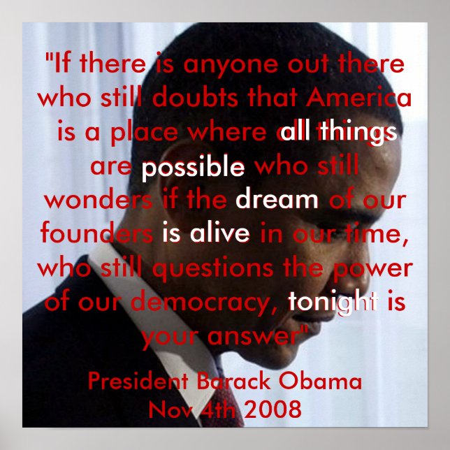 American Dream Obama Discours Poster De 14.95 (Devant)