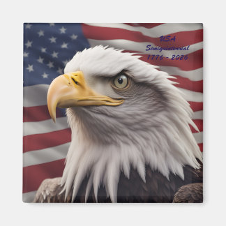 American Eagle 2 Inch Square Magnet