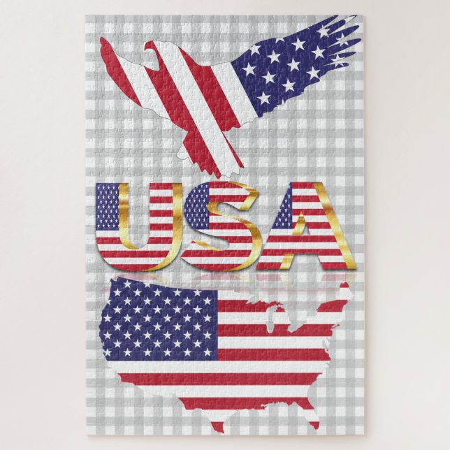 American Eagle Drapeau Jigsaw Puzzle USA Drapeau C (Vertical)