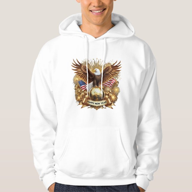 American Eagle Happy New Year Sweat - shirt à capu (Devant)