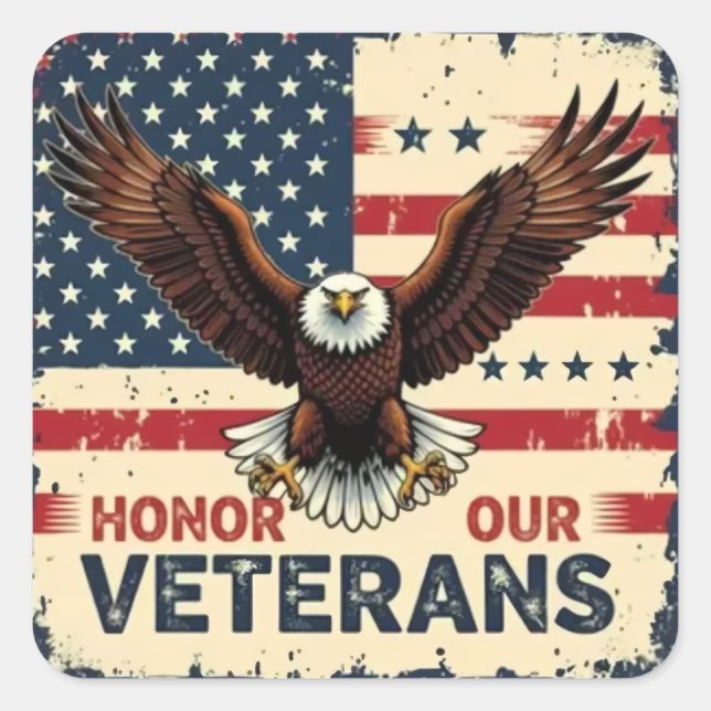 American Eagle Honor Our Veterans Stickers (Devant)