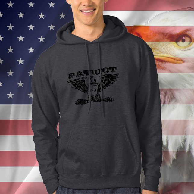 American Eagle Patriot, Sweat - shirt à capuche ma (American Eagle Patriot, Monogram Men's Hoodie)