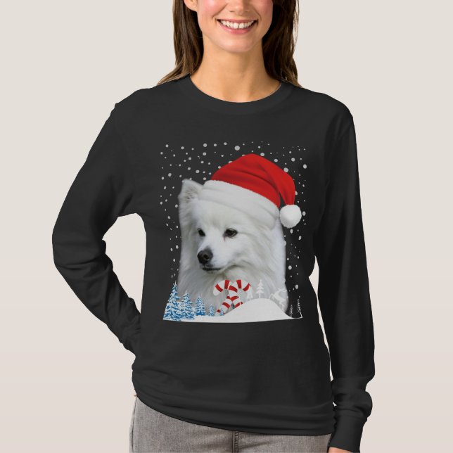American Eskimo Chien laide Sweat de Noël Père Noë (Devant)