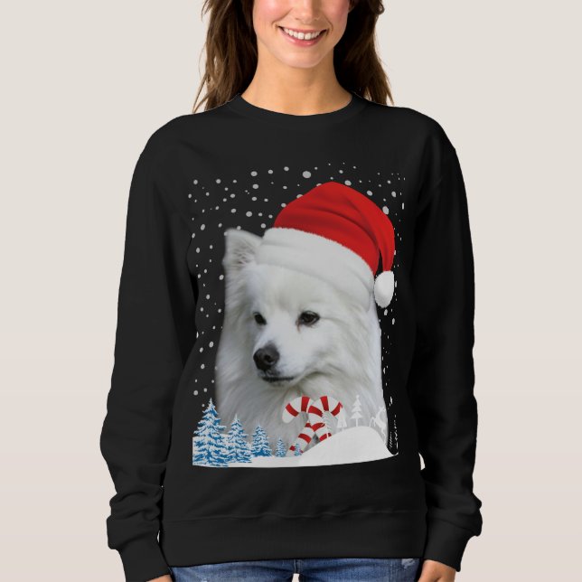 American Eskimo Chien laide Sweat de Noël Père Noë (Devant)