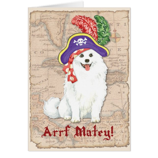 American Eskimo Dog Pirate Card (Devant)