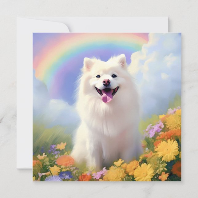 American Eskimo Dog Rainbow Bridge Nom personnalis (Devant)