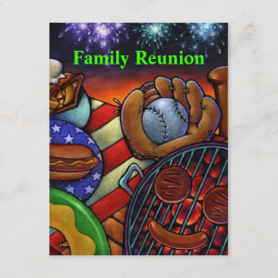 American Family Reunion Invitation barbecue grill
