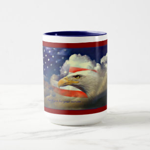American Flag and Eagle Veterans Mug