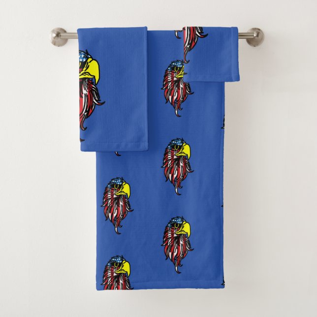 American flag Eagle Bath Towel Set (En situation)