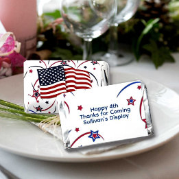 American Flag et Fireworks Texte personnalisé