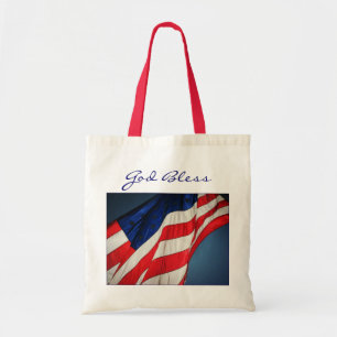 American Flag God Bless Canvas Sac fourre-tout