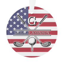 American Flag Golf Monogramme Design