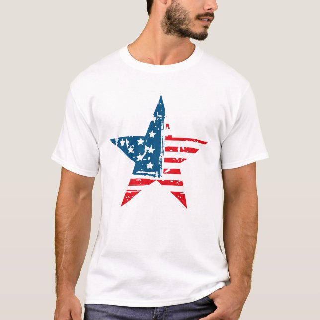 American Flag Grunge Vintage Tshirt (Devant)