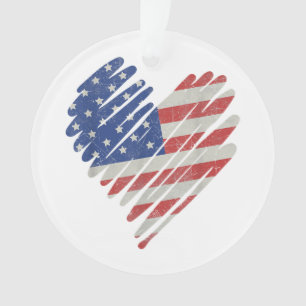 American Flag Heart Rouge Blanc Bleu bleu mignon 4