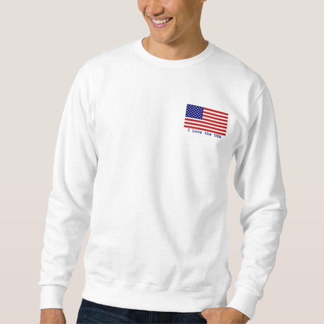 American Flag I Love the USA Sweatshirt (Devant)