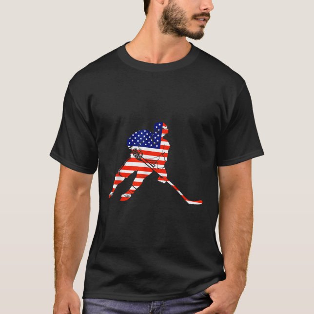 American Flag Ice Hockey T-shirt Usa T-shirt.png (Devant)