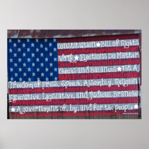 American Flag in Words - Poster WordArt™