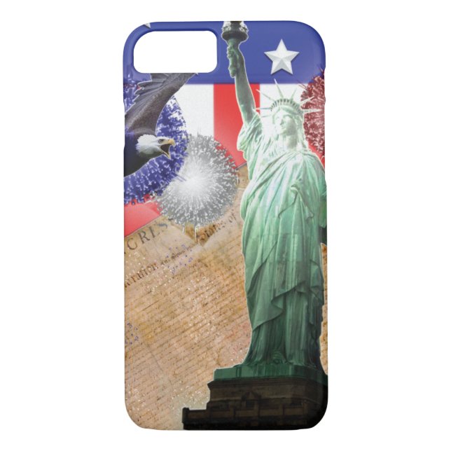 American Flag iPhone 7 coque Liberty Fireworks (Dos)