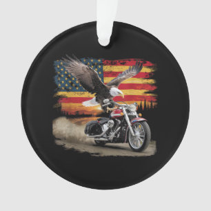 American Flag Mocycle Tshirt USA Flag Bike Ret