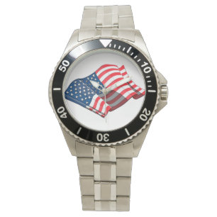 American Flag Montre inoxydable