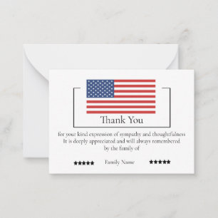American Flag On After Funeral Merci Cartes