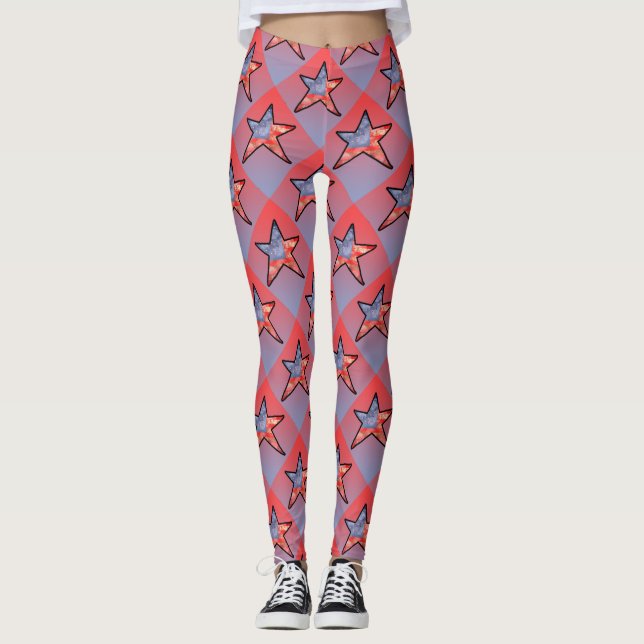 American Flag Star Leggings (Devant)