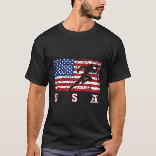 American Flag Track Field Sweat - shirt à capuche  (Devant)