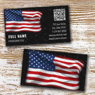 American Flag USA QR Code Carte de visite