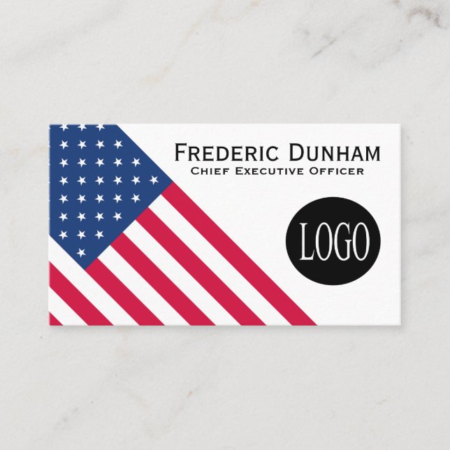 American Flag Votre logo Cartes de visite (Devant)