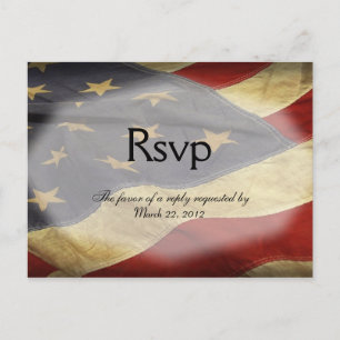 American Flag Wedding RSVP Dinner Choices Carte po