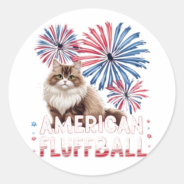 American Fluffball - Sticker pour chat (Devant)