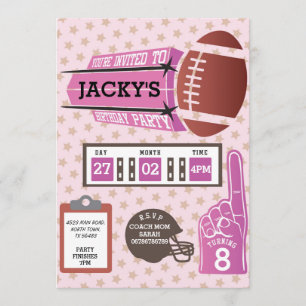 American Football Anniversaire Filles Invitation r