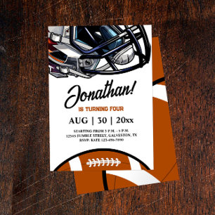 American Football Thème Anniversaire Invitation
