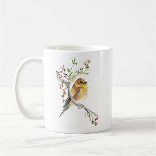 American Goldfinch Bird Aquarelle Art Café Mug