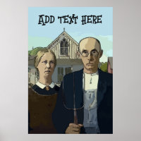 American Gothic, Ajouter un poster texte