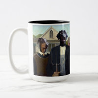 American gothique drôle Doberman chien mug