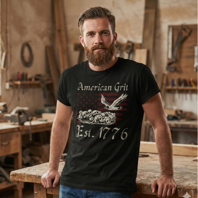 American Grit Est 1776 Patriotic Men's T-Shirt (Créateur téléchargé)