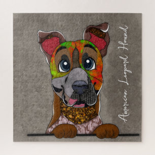 American Leopard Hound face laid Jigsaw Puzzle