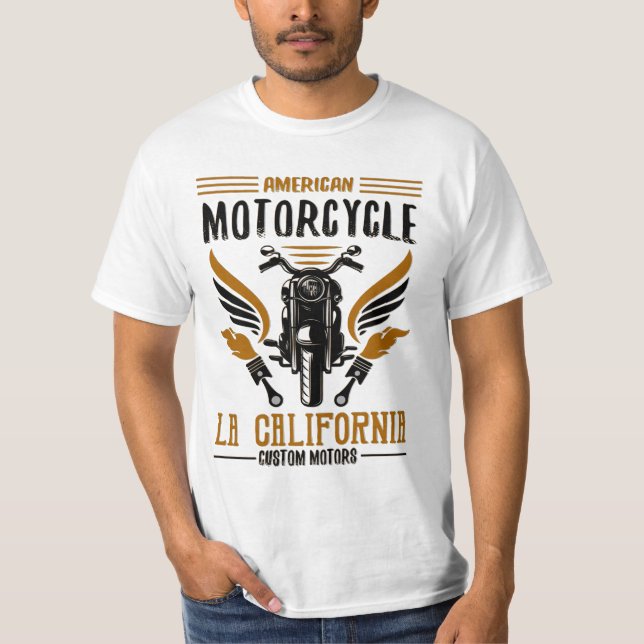 American Motorcycle LA California T-Shirt (Devant)